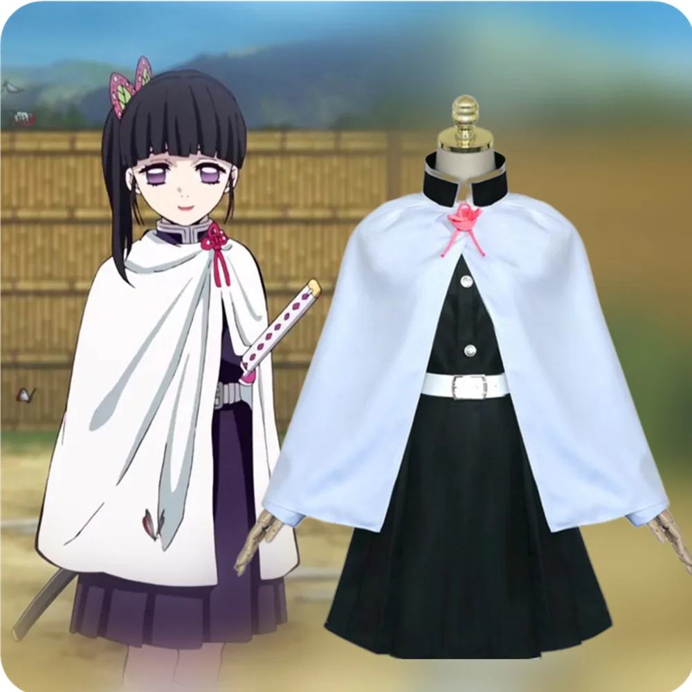 

Cosplay Anime Demon Slayer Women Costume Sets 2023 Kimetsu No Yaiba Kanao High School Uniform Halloween Dress Up Outfit Party