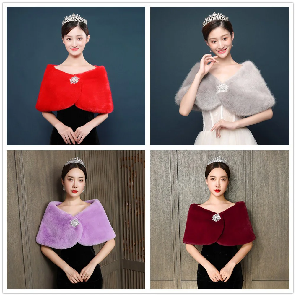 Платья для девочек на свадьбу плюшевая шаль шарик из кроличьего меха мама де