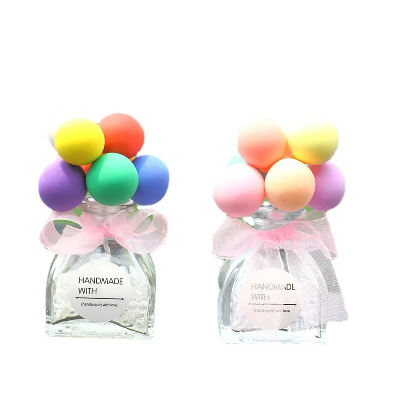 

Glass Perfume Bottle Empty Auto Perfume Bottle Essential Oil Container Car-styling Air Freshener Macaron Colors Decoration