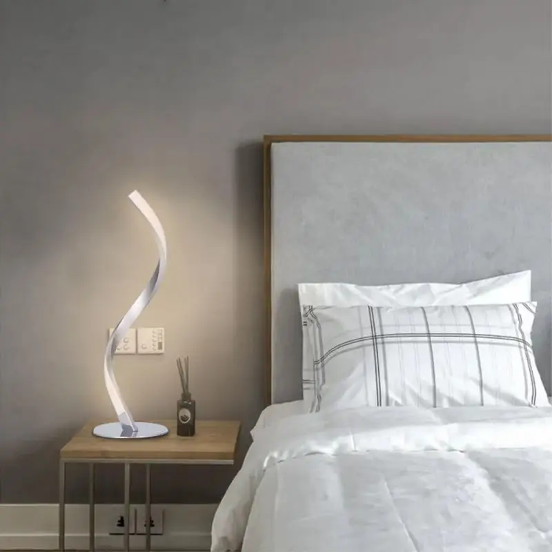 

S-shaped Led Lamp Modern Minimalist LED Light For Bedroom Bedside Acrylic Desk Lamp Bedroom Night Lamp Indoor Lighting 2021