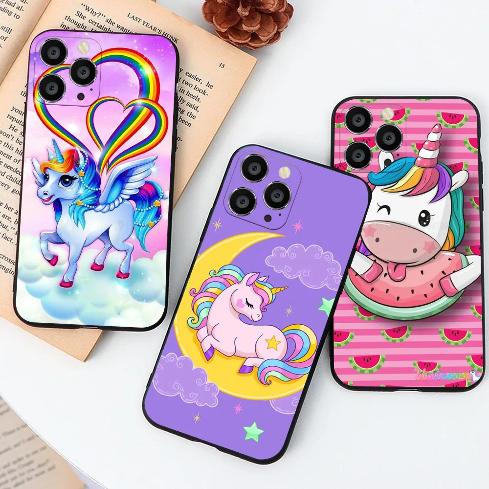 Матовый черный чехол для Xiaomi Redmi Note 9 9S 10 10S 11 11T 11S Pro Max KD-70 Pimk Unicorn