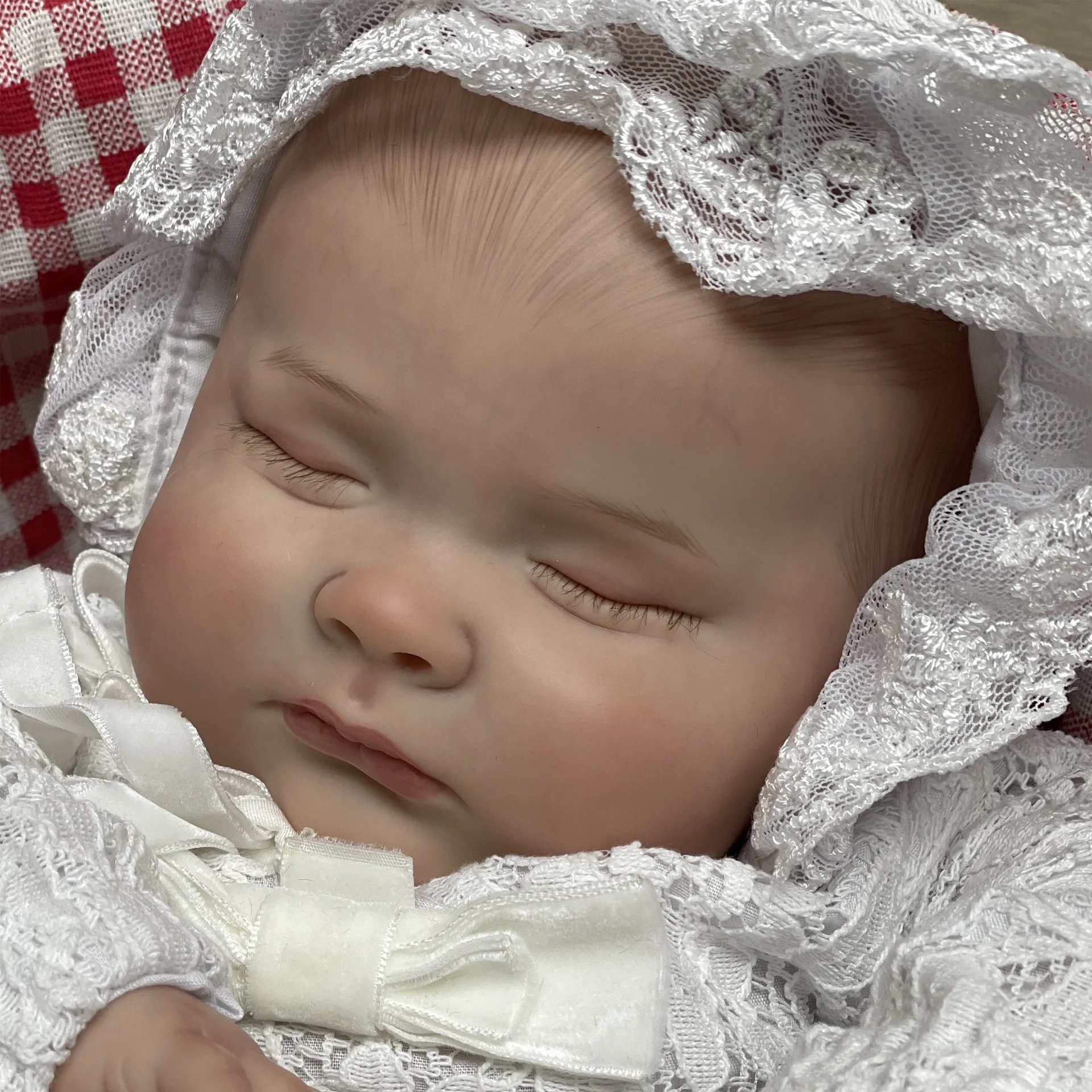 

Bebes doll with 50cm cotton rebirth doll, simulated baby, white and blue skirt set, photography props, children's holiday gifts