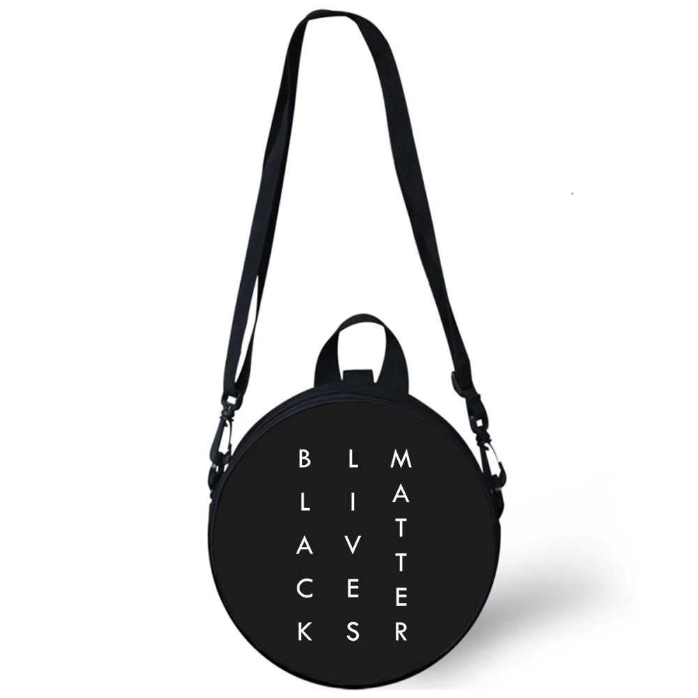 BLM Black matter fashion Child kindergarten Bag 3D Print Crossbody Shoulder Bags For School Women Mini Round Bagpacks Rugtas Bag