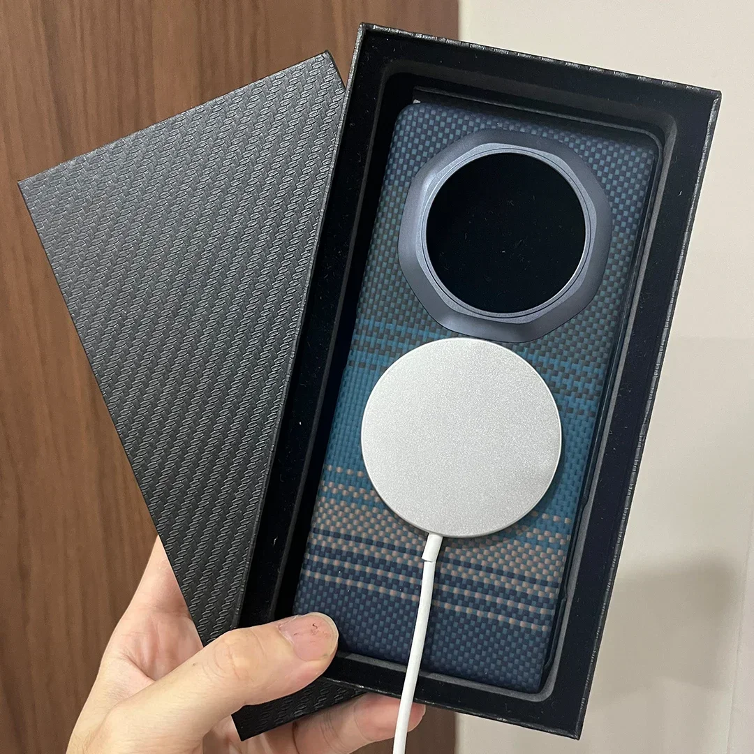 Магнитный чехол для телефона из настоящего арамидного углеродного волокна 600D