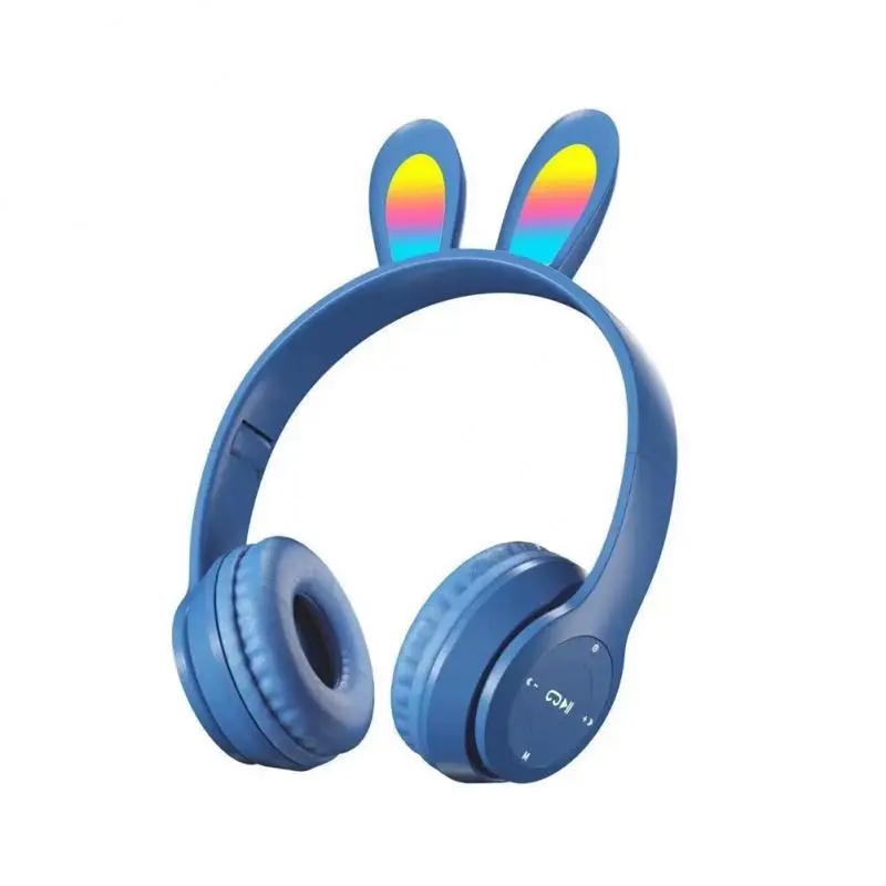 

P47R Rabbit Ear Wireless Headphone Bluetooth Earphone Student Children With Mic Folding Macaroon Color System Music Headset