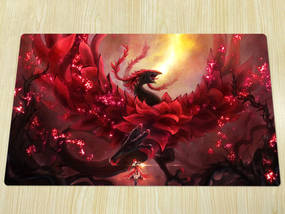 

Игровой коврик YuGiOh Akiza Izinski, черный, розовый дракон, TCG, геймпад, настольная игра, карточка, игровой коврик, Аниме Коврик для мыши, резиновая зо...