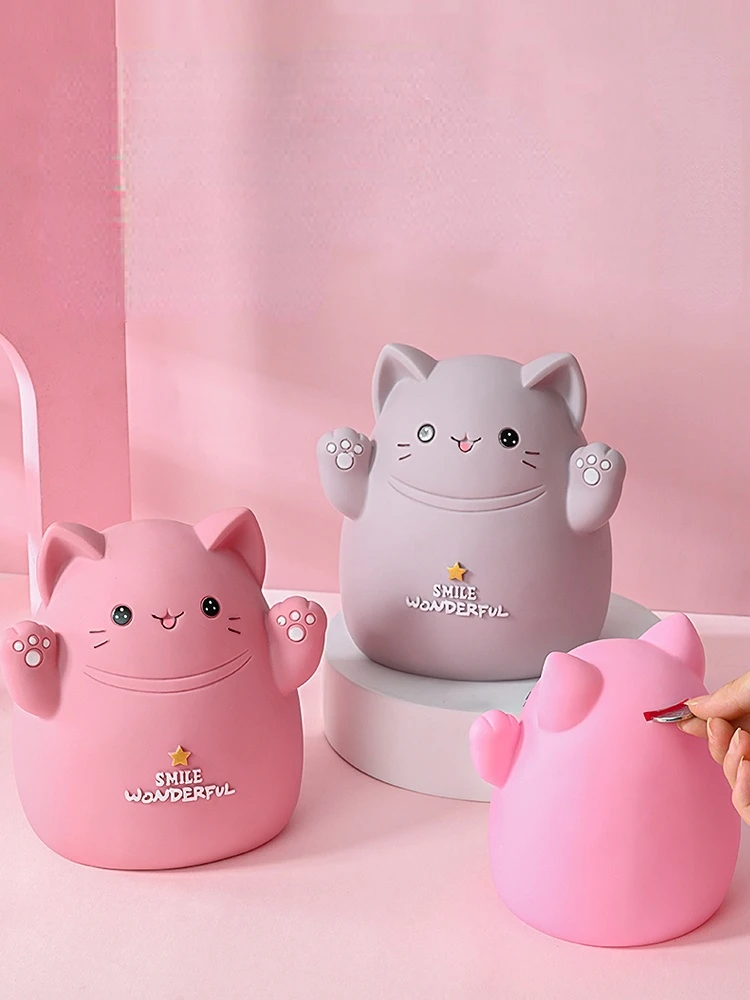 

Cute Coin Money Box Adult Children Ornament Hidden Storage Anti Fall Plastic Piggy Bank Toy Cartoon Saving Creative Home Decor