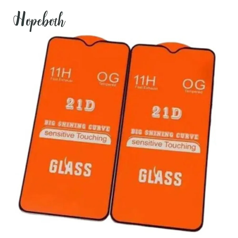 hopeboth100Piece 21D Tempered Glass Screen Protector For Xiaomi Redmi Note 11 10 9 8 Pro Glass Protective For Mi 11 Lite 11T 10T