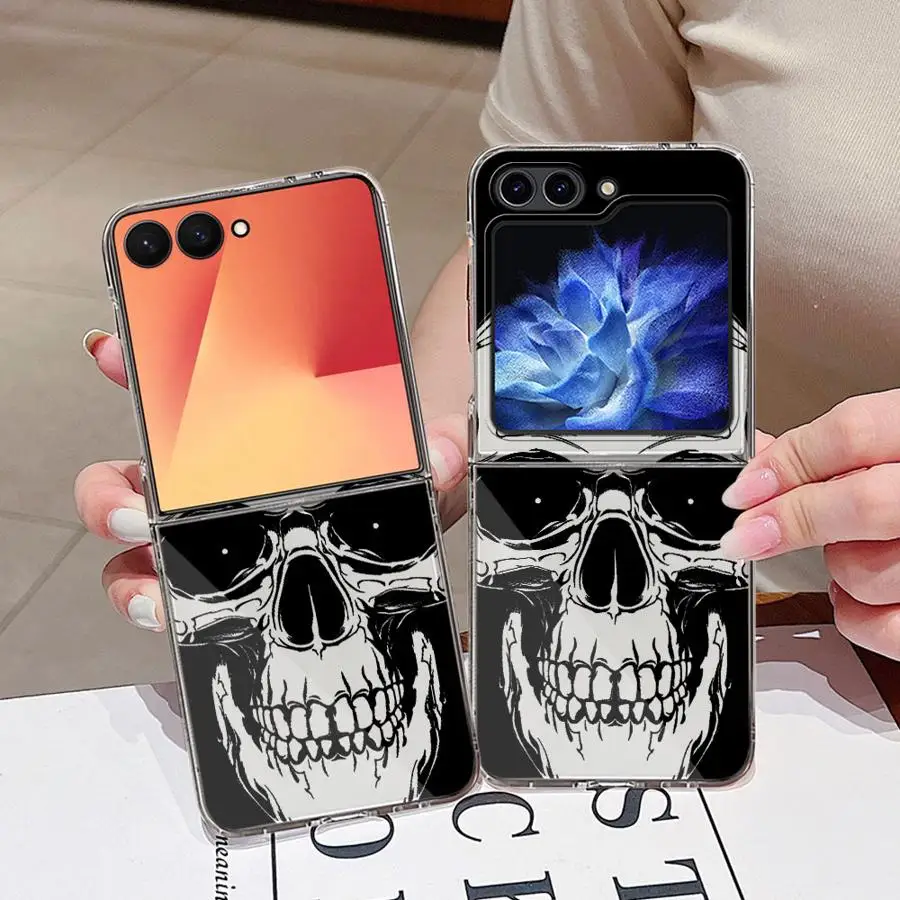 Фото Чехол-футляр для телефона Samsung Galaxy Z Flip 8, Flip5, Z Flip 7, 6, 5, 4, 3, Flip6, Flip3, Flip7 FE, Flip4 с крутым дизайном в виде черепа №2