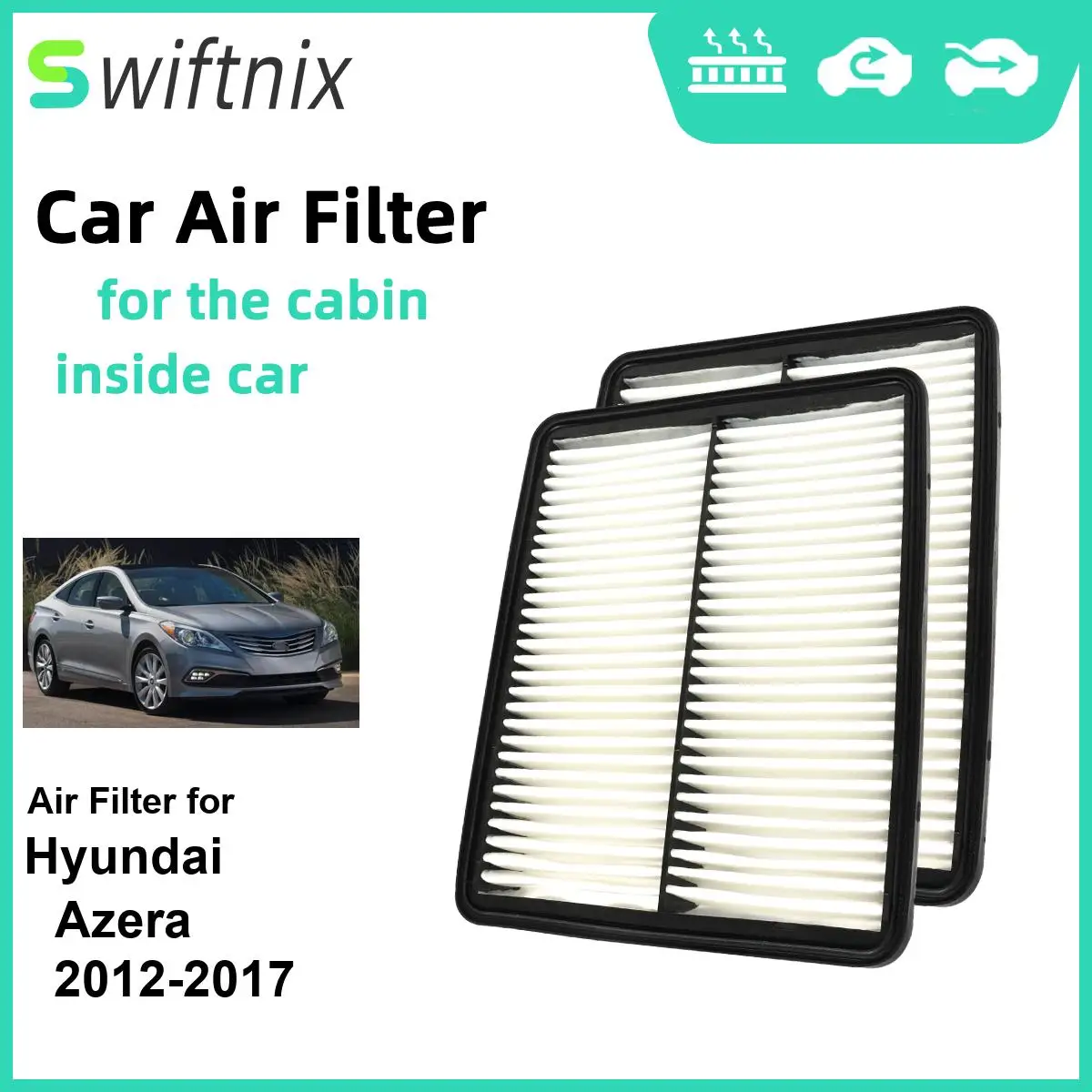 Воздушный фильтр двигателя Calm Carbon Fiilter для Hyundai Azera 2012-2017 CA10881 28113-2P100 28113-3S100 2 шт.