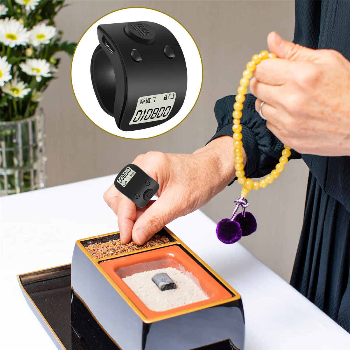 Электронное мини-кольцо на палец с цифровым ЖК-дисплеем ручной счетчик 6-значный