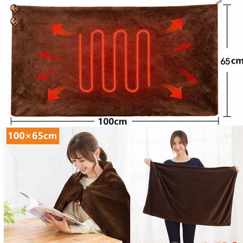 

Winter Warm Electric Blanket 3 Levels Heating Washable Thermostat Soft Plush Camping Home Office USB Heating For Travel Sofa Bed