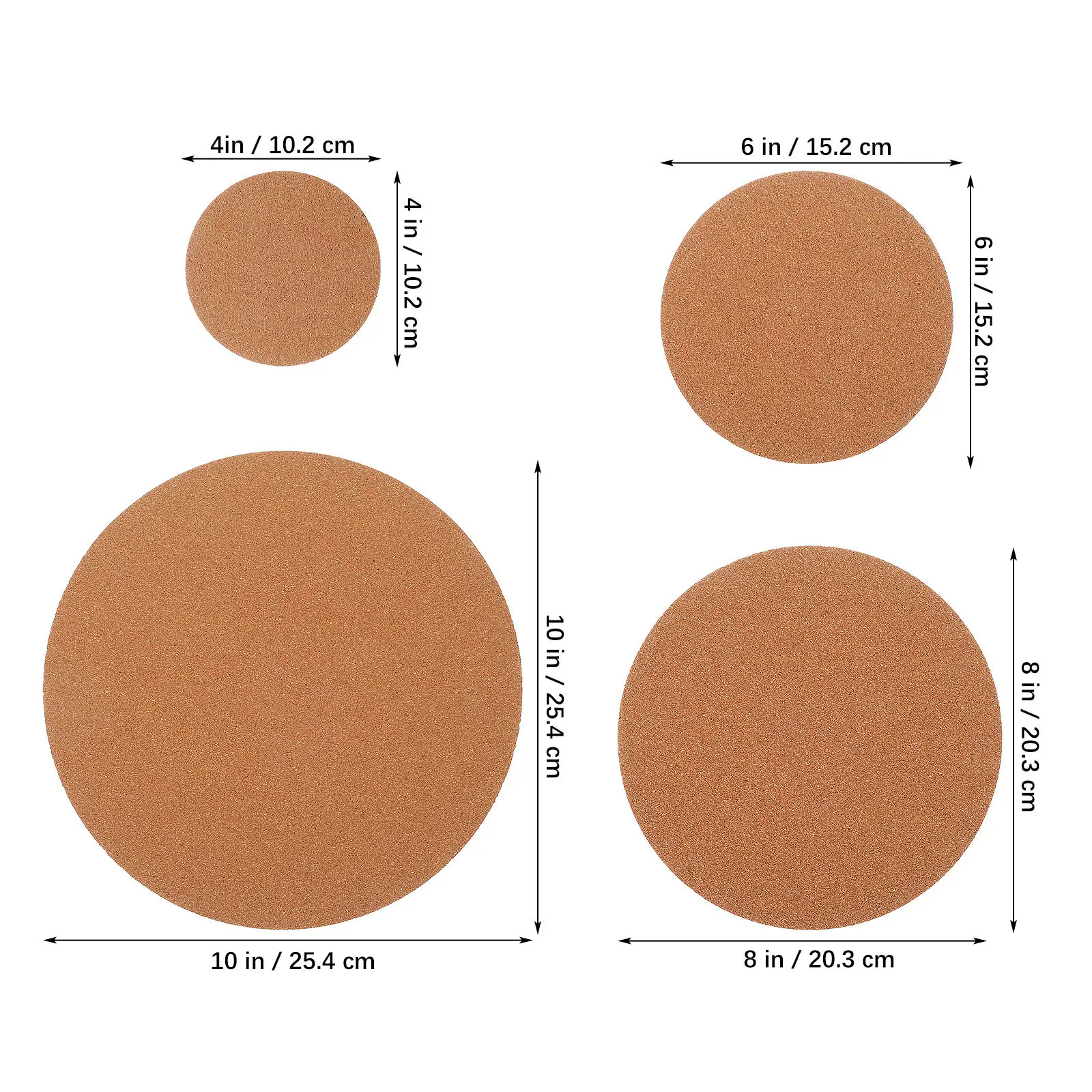 Фото Набор из 12 пластиковых подставок для цветочных горшков, круглые пробковые подставки, нескользящие, для защиты поверхностей внутри и снаружи помещений, для растений №2