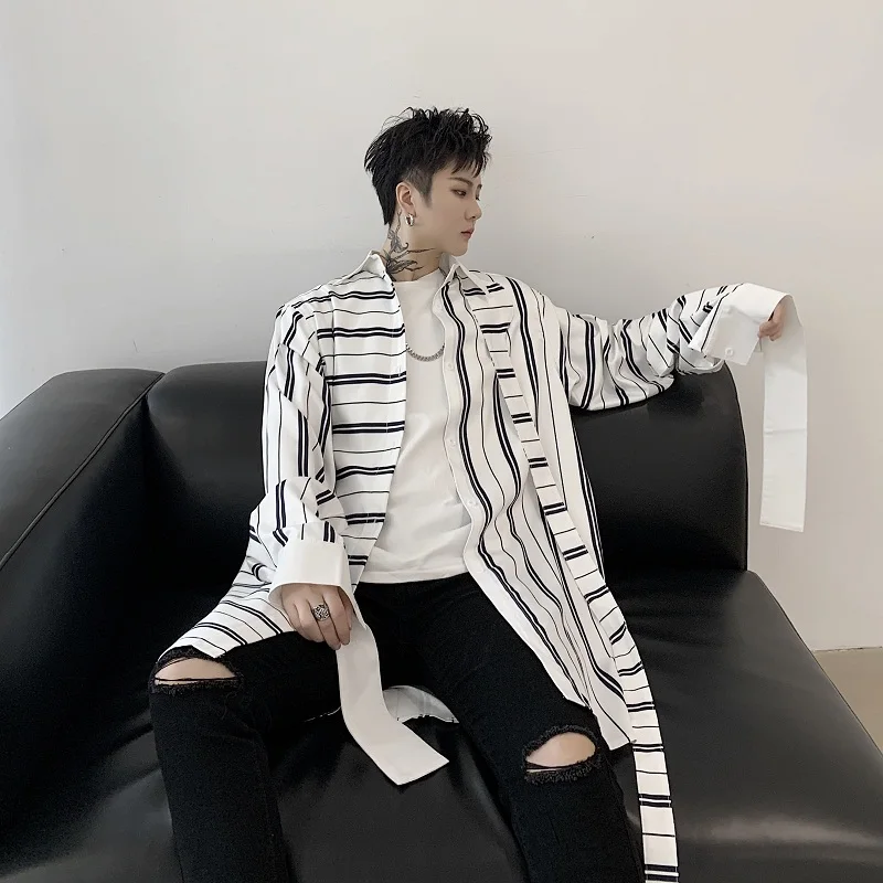 GetSpring женская рубашка 2024 Осенняя полосатая лента дизайнерская мужская блузка