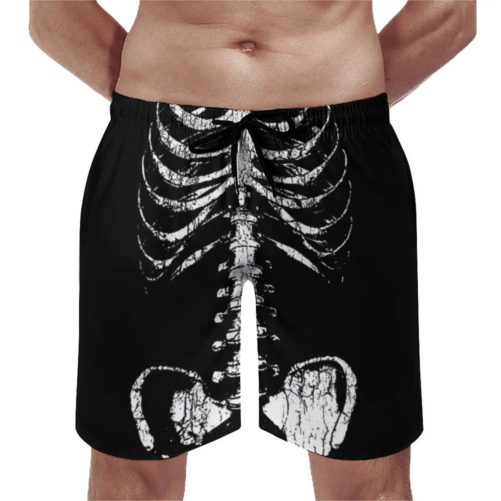 

Skeleton Board Shorts Summer Spare Ribs Trendy Wearable Art Cute Board Short Pants Males Sports Fast Dry Printed Swimming Trunks