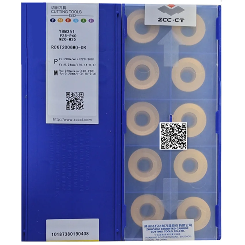 ZCC.CT RCKT2006MO-DR YBM251/RCKT2006MO-DR YBM351 RCKT2006MO R10 CNC CARBIDE INSERTS For Steel, Stainless steel 10PCS/BOX