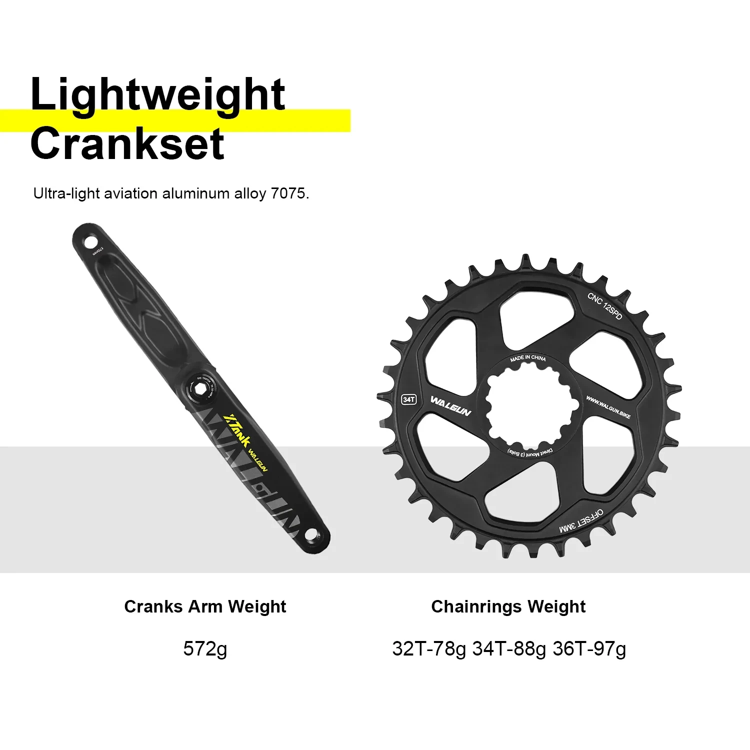 wa rowerowa ze stopu aluminium prosta kadencja 32/34/36T z gwiazdą offsetową 3mm 170/175mm długość uchwytu do rowerów górskich