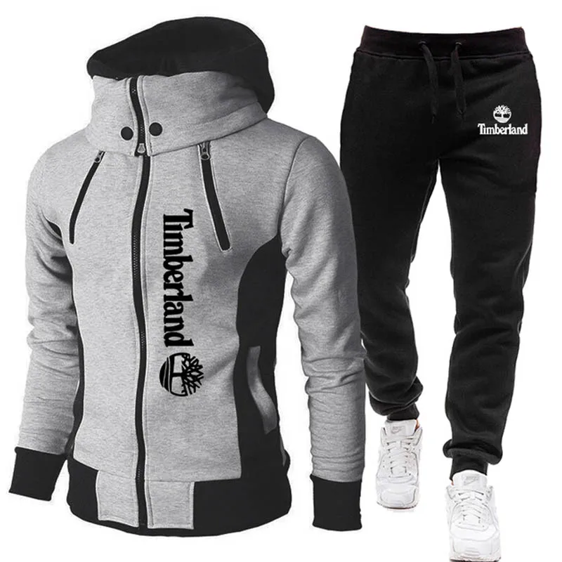 

2023 New Men's Zipper Hoodie + Jogging Sweatpants Outfit Luxury Printed Hooded Tracksuit Autumn Winter Man Outdoor Athletic Sets