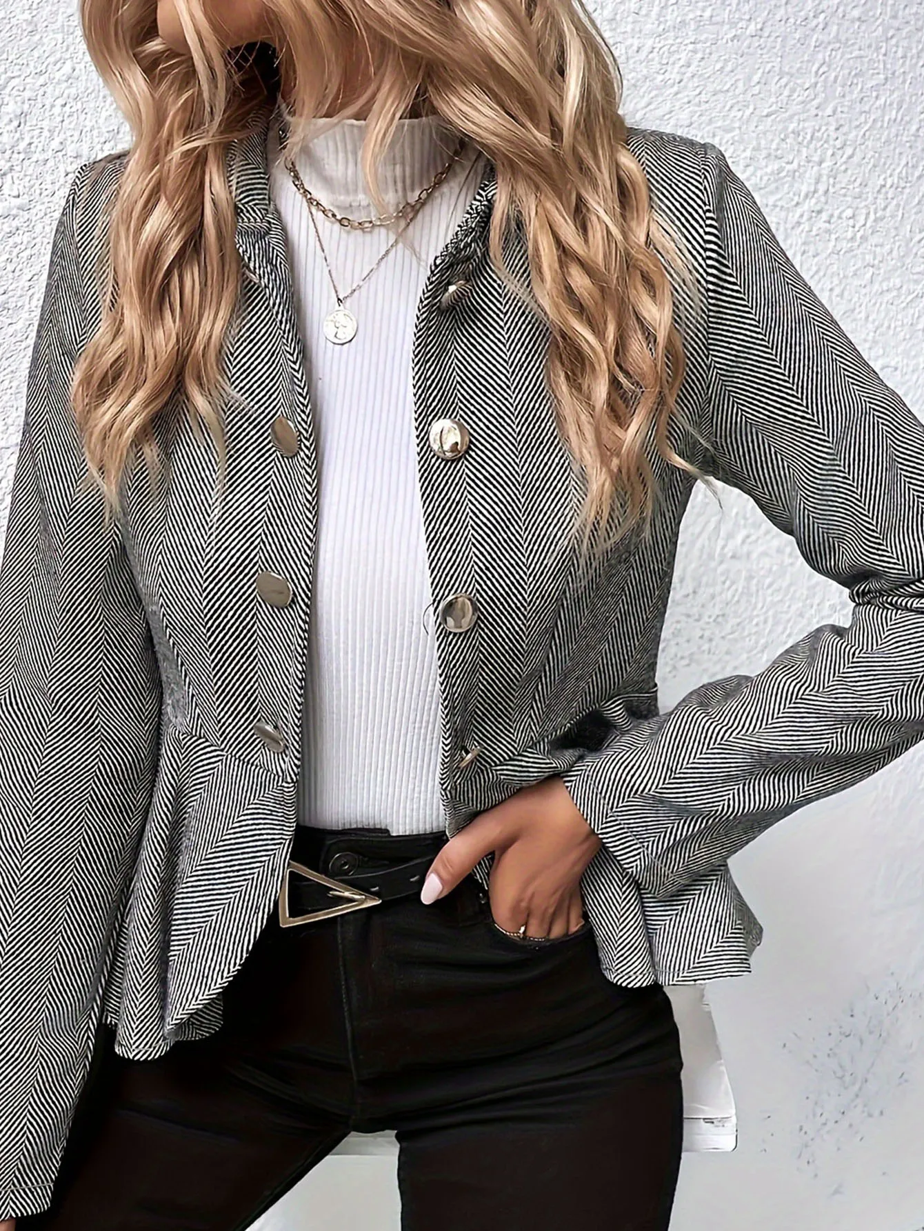 Пальто клетчатое с длинным рукавом повседневное пальто на молнии стандарта США