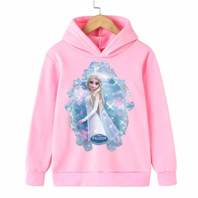 

New 2022 Frozen Elsa Hoodie Kids 1-14 Years Clothes Hoodie Suitable Baby Girl Long Sleeve Antumn Manga Pullover Sweater Kids Fro