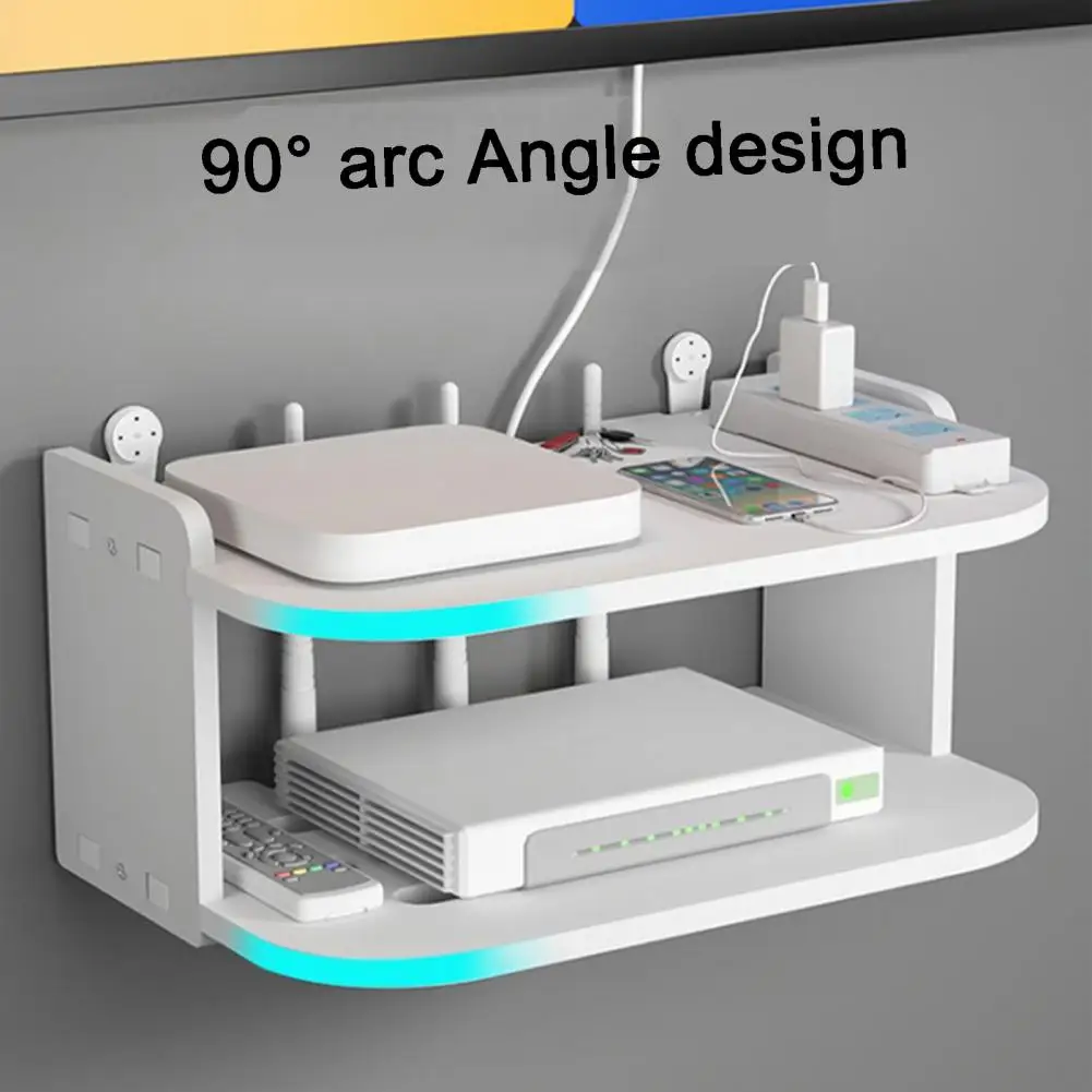 

Durable Wi-Fi Router Container Strong Load Bearing Space-saving Thickened WiFi Router Hanging Rack Office Supply