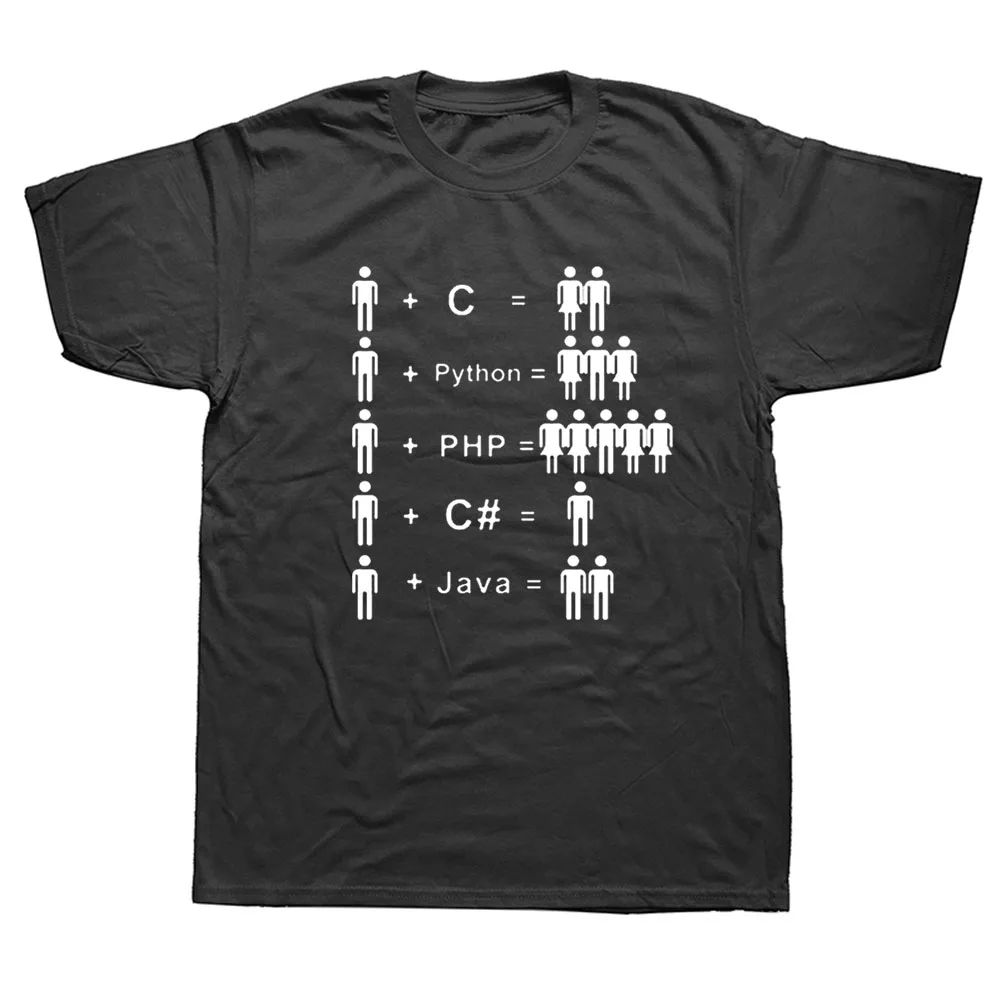 

Funny C Java Python Programmer Developer T Shirt Tops Mans Cotton Short Sleeve Men Computer T-shirt Casual Tshirt