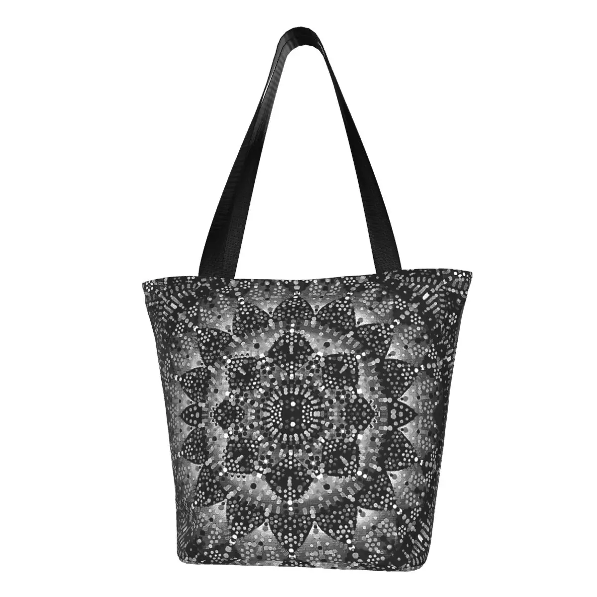 Midnight Mandala Shopping Bag Aesthetic Cloth Outdoor Handbag Female Fashion Bags