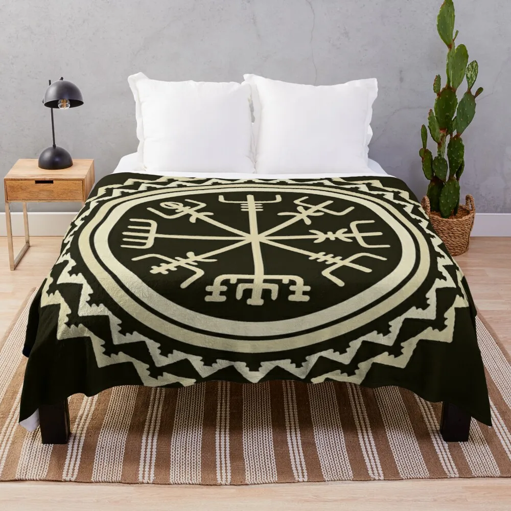

Viking Vegvisir Protection Symbol Throw Blanket quilt blanket cute blanket plaid thin blanket