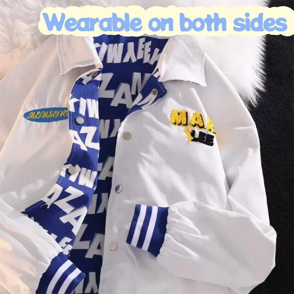 Double Sided Can Wear Fashion Jackets Women Streetwear Trend All-match Baseball Uniform Korean Female Jacket Loose Harajuku Coat