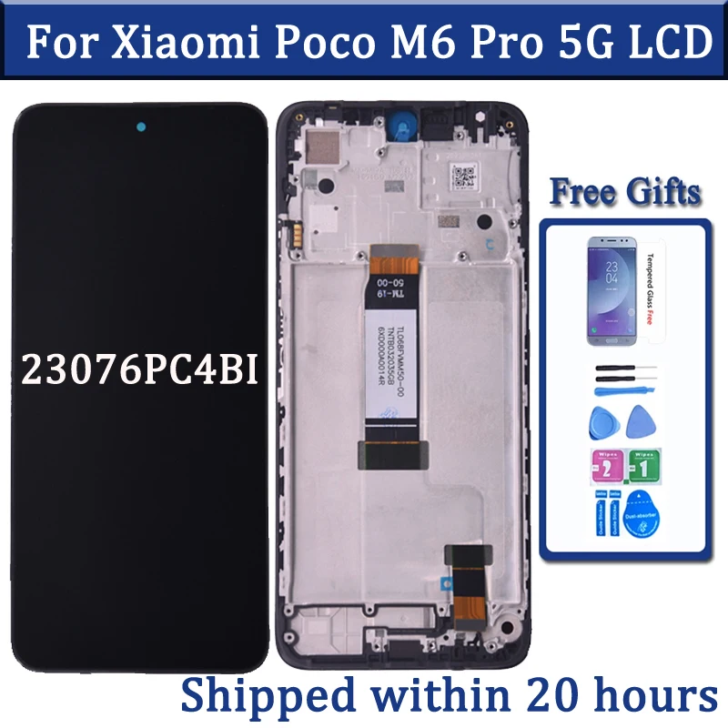 ЖК-дисплей 6 79 дюйма для Xiaomi Poco M6 Pro 5G 23076PC4BI сенсорный экран дигитайзер рамка