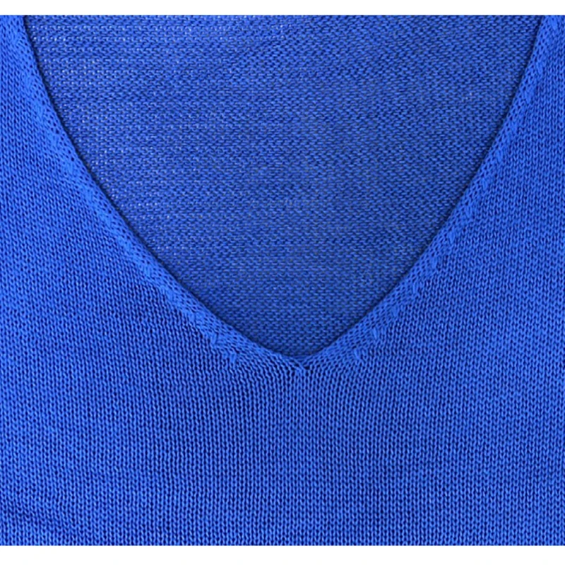Мужской повседневный Однотонный свитер с V-образным вырезом сезон весна-лето