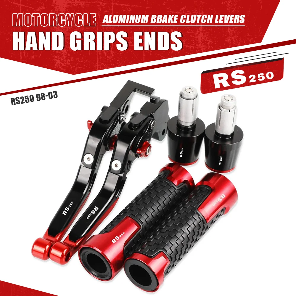 

RS 250 Motorcycle Aluminum Brake Clutch Levers Handlebar Hand Grips ends For APRILIA RS250 1998 1999 2000 2001 2002 2003