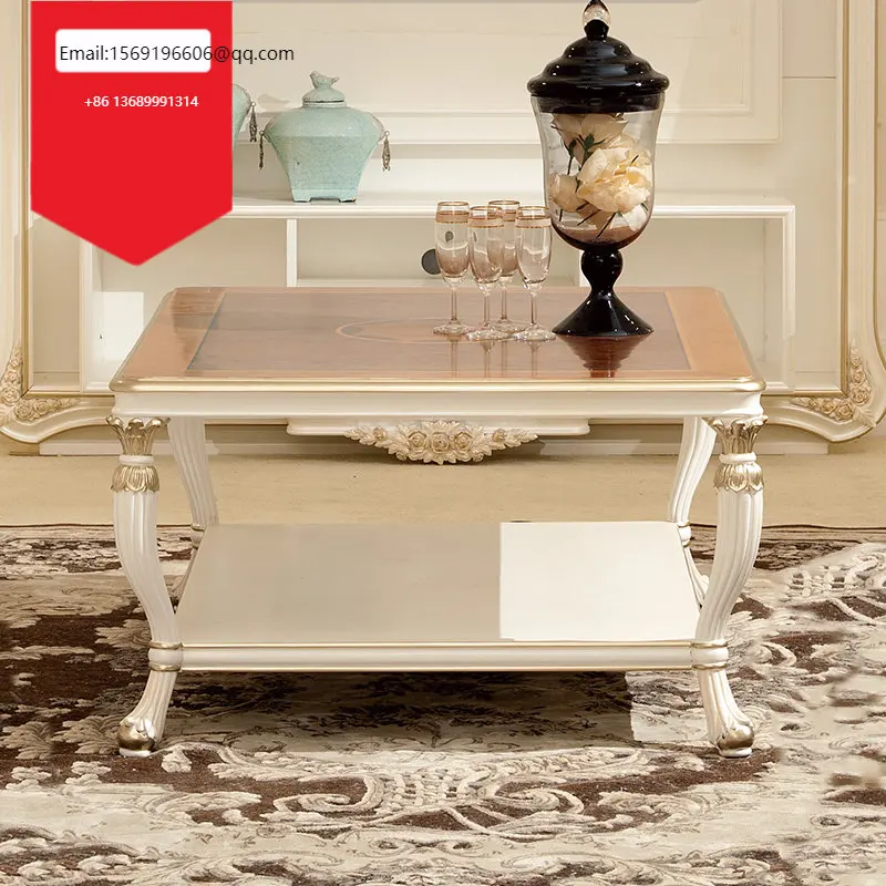 

French court style tea table solid wood European style living room small corner table can customize high-grade tea table