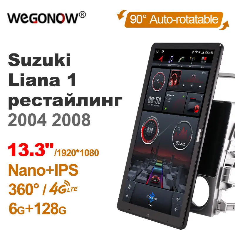 

1920*1080 Nano Ownice Android10.0 for Suzuki Liana 1 2004 2008 Car Radio Video Audio 13.3'' Rotatable 360 6G 128G Tesla Style