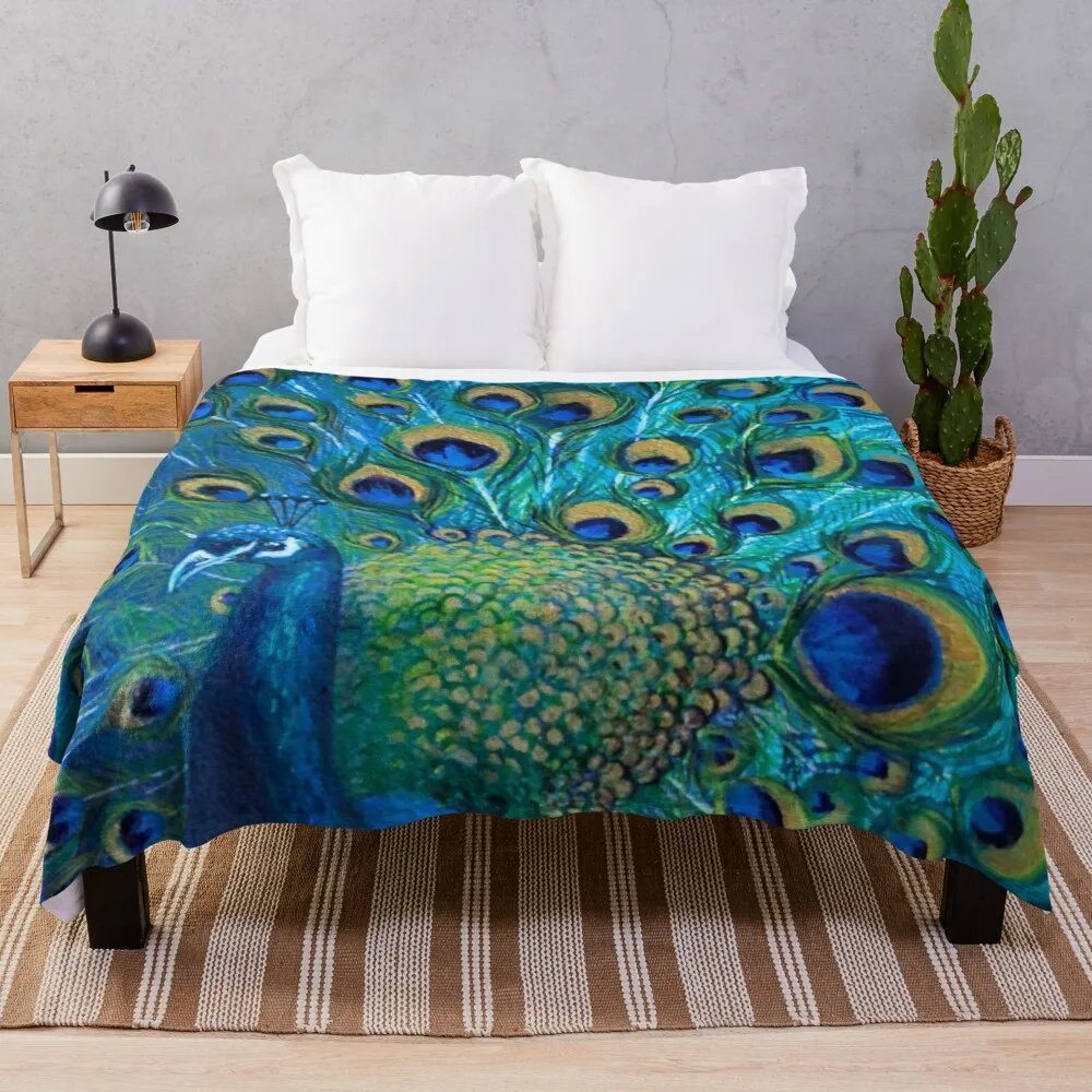 

Peacock Full Glory 2 Throw Blanket blanket sofa