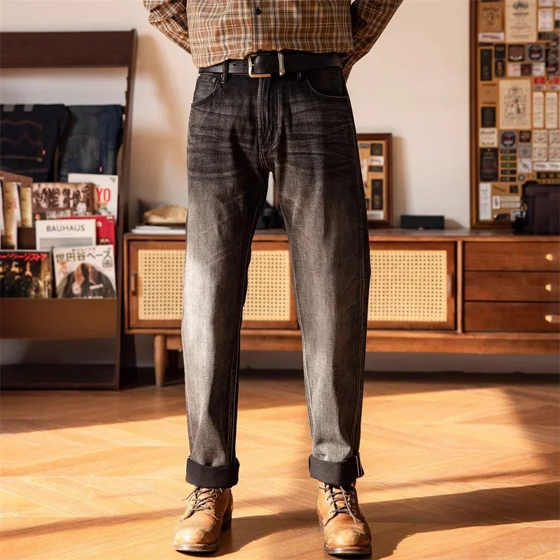 Мужские джинсы Red Tornado Dark Wash черные джинсовые брюки Selvage 12 5 унций прямые