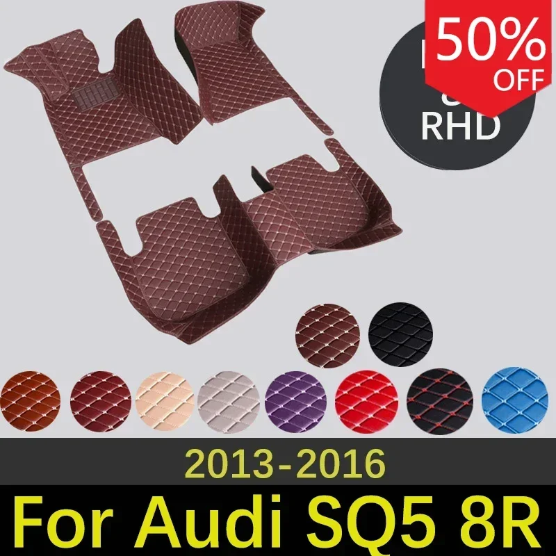 Высококачественные кожаные автомобильные коврики для Audi SQ5 8R 2013 ~ 2016 модные