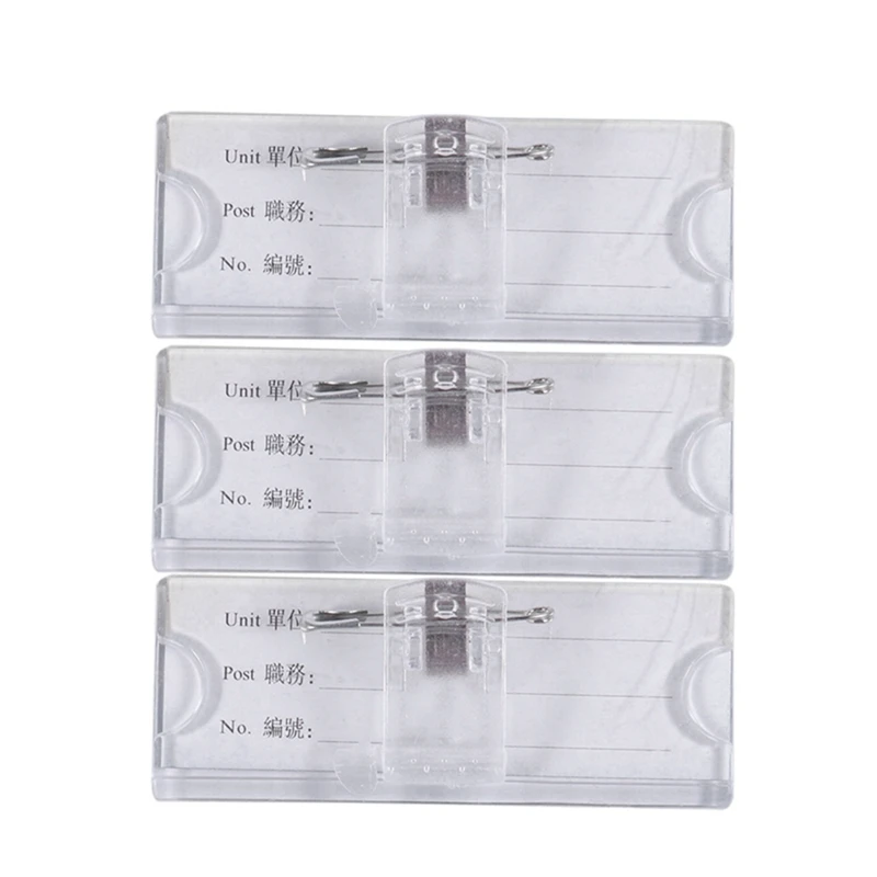 

Safetypin Clear Hard Plastic Name Tag Clip Holder 60 Pcs