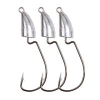 1pc 4 style lead head hook crank hook with barbed carbon steel high carbon steel sharp barbed offset narrow bait hook fishhook