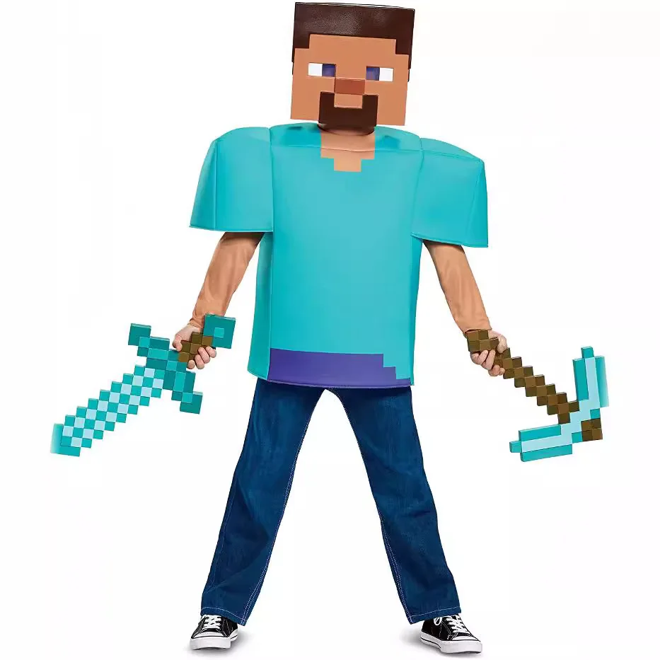 Фото 45-сантиметровый игрушечный меч Стивена из игры Minecraft с дизайном синего алмаза, пластиковая игрушка, прекрасный подарок на день рождения или для косплея. №4