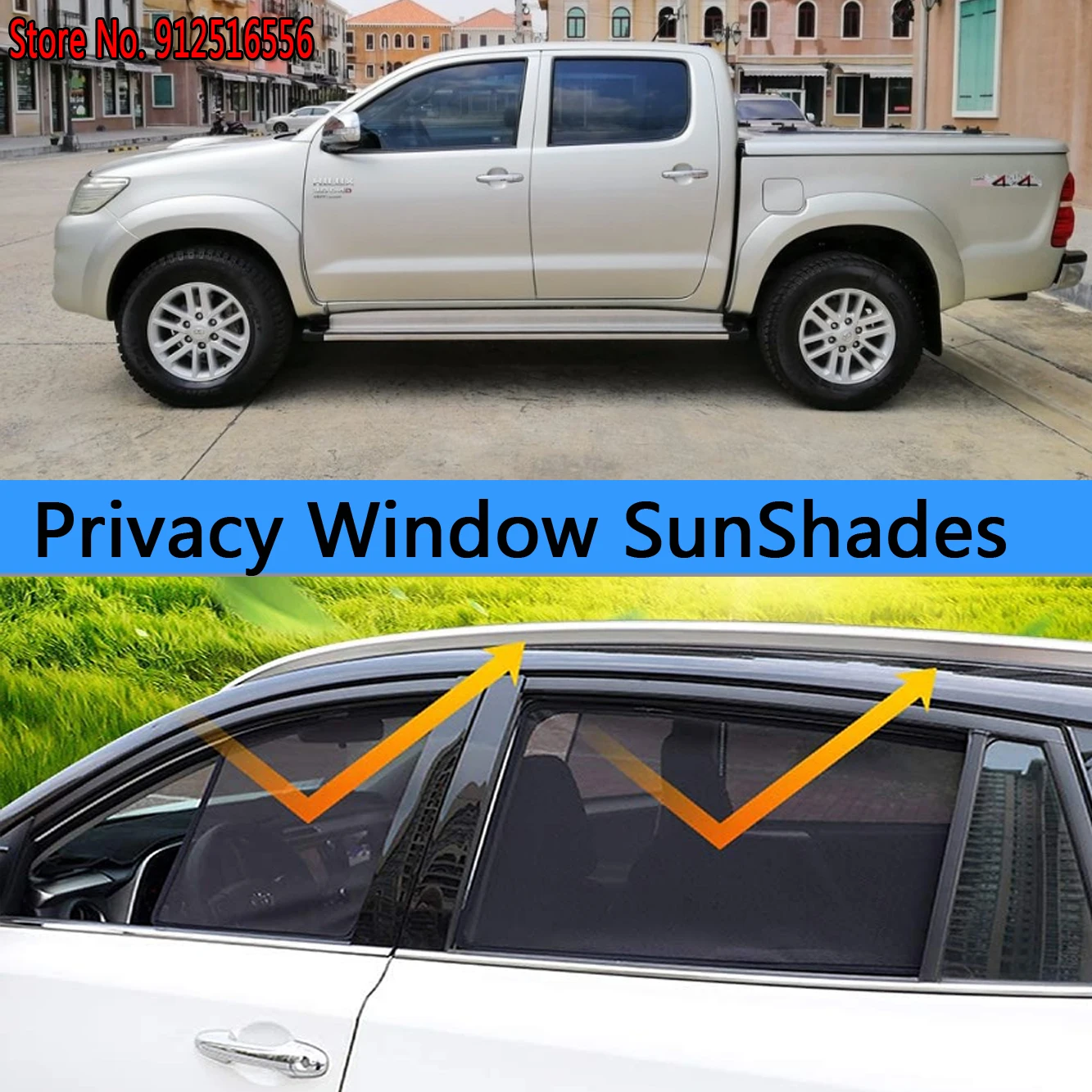 

Side Sun Shade Shading Protection Window SunShades Sunshield Accseeories For Toyota Hilux Vigo AN10/AN20/AN30 2004 - 2015