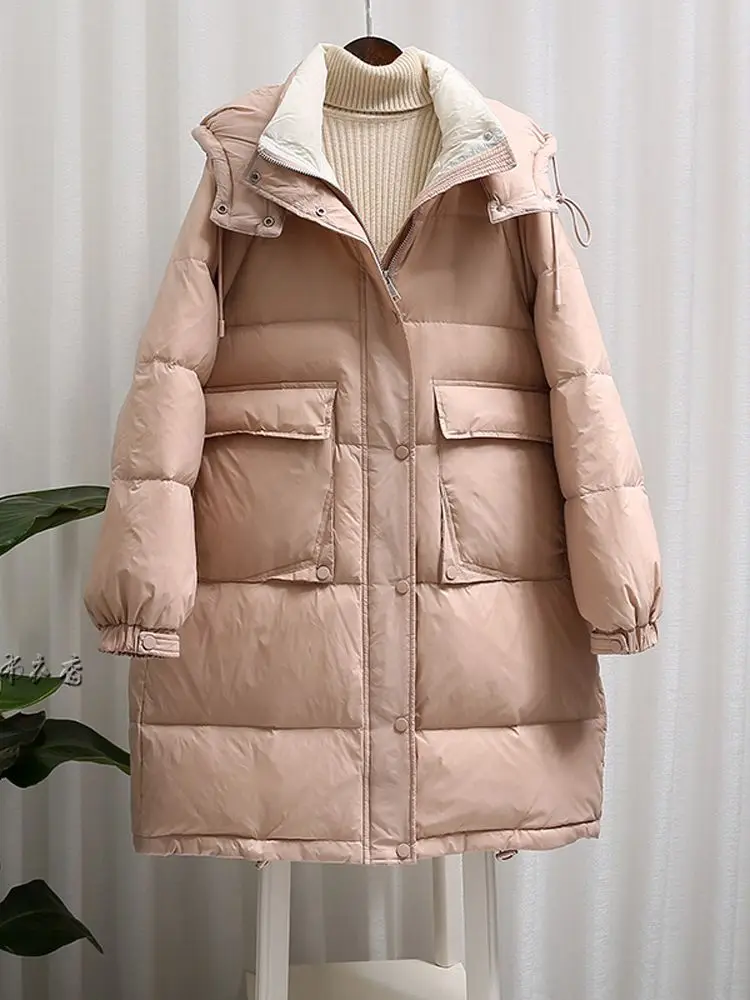 Women Long Down Jacket New Casual Style White Duck Down Full Sleeve Jackets Autumn Winter Coats And Parkas Female Outwear
