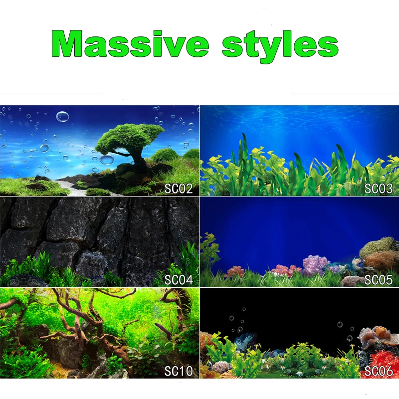 

Aquarium Background Static Cling Green Tree Tropical Reptile Background Coral/Weed/Rock/Relief Poster