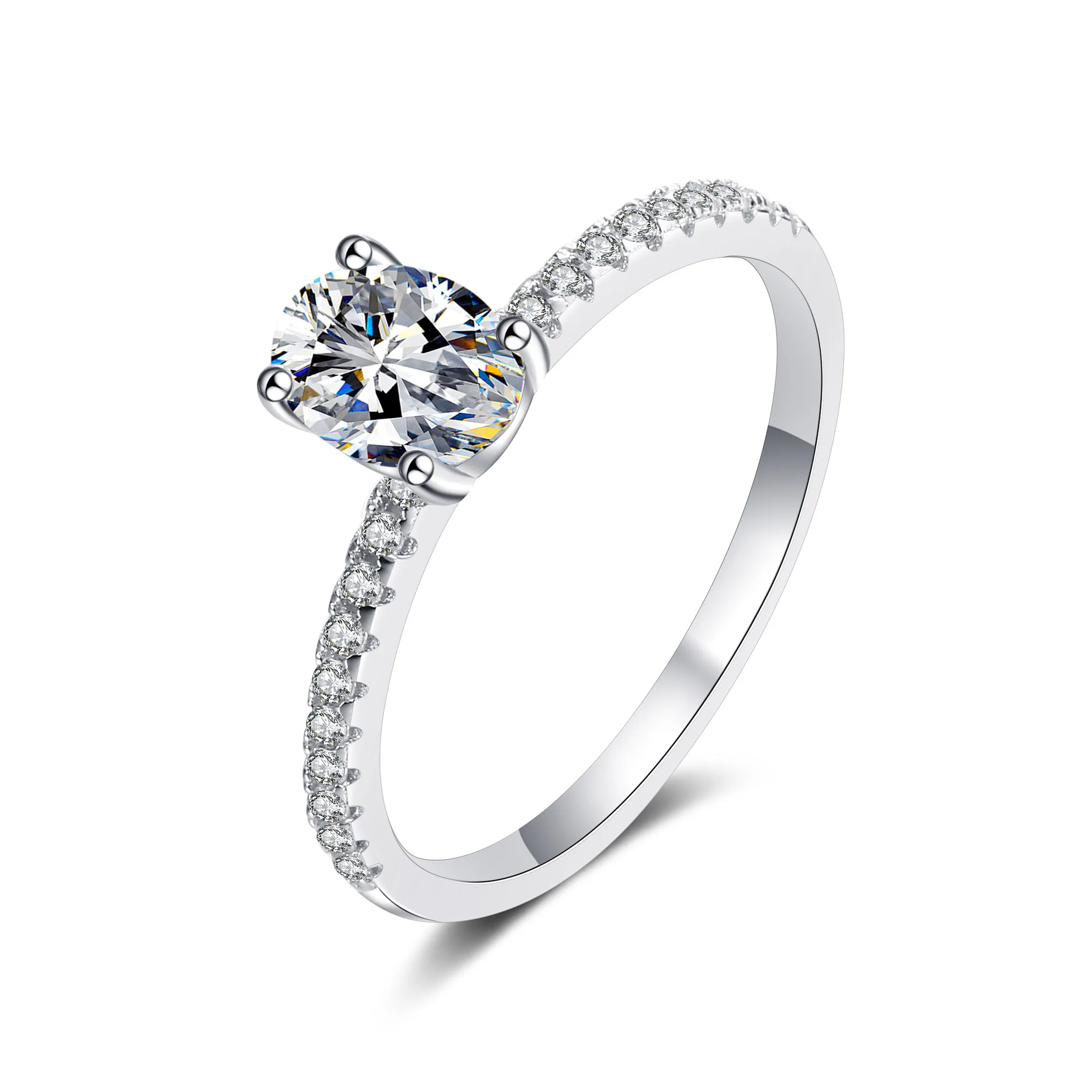 

Aisne Real 2.0 Carat D Color Moissanite Wedding Rings For Women Top Quality White Gold Color 100% 925 Sterling Silver Jewelry