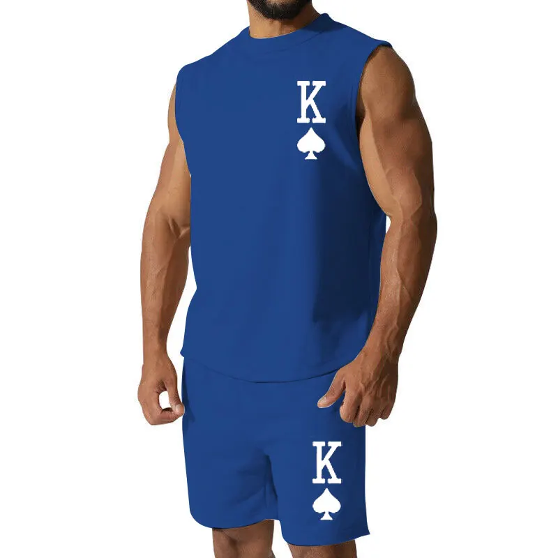 

2023 Summer New Men's Summer Gym Shirt Street Sleeveless T-shirts For Men Tank Tops Workout Fitness Singlets Sport Vest Clothing