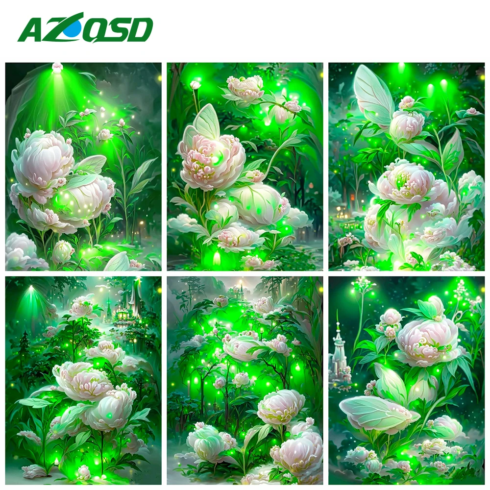 

AZQSD алмазная вышивка пион вышивка крестом алмазная мозаика Цветы полная живопись замок шивы ремесленное хобби