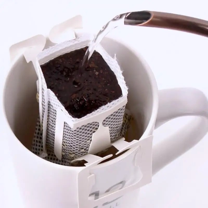 

50pcs Drip Bag Pack Disposable Coffee Fliter Bags Portable Hanging Ear Style Coffee Filters Special Non-woven Fabric Paper