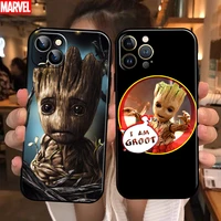 marvel groot for apple iphone 13 12 11 pro max 13 12 mini 5 5s 6 6s 7 8 plus se2020 x xr xs max phone case liquid silicon back