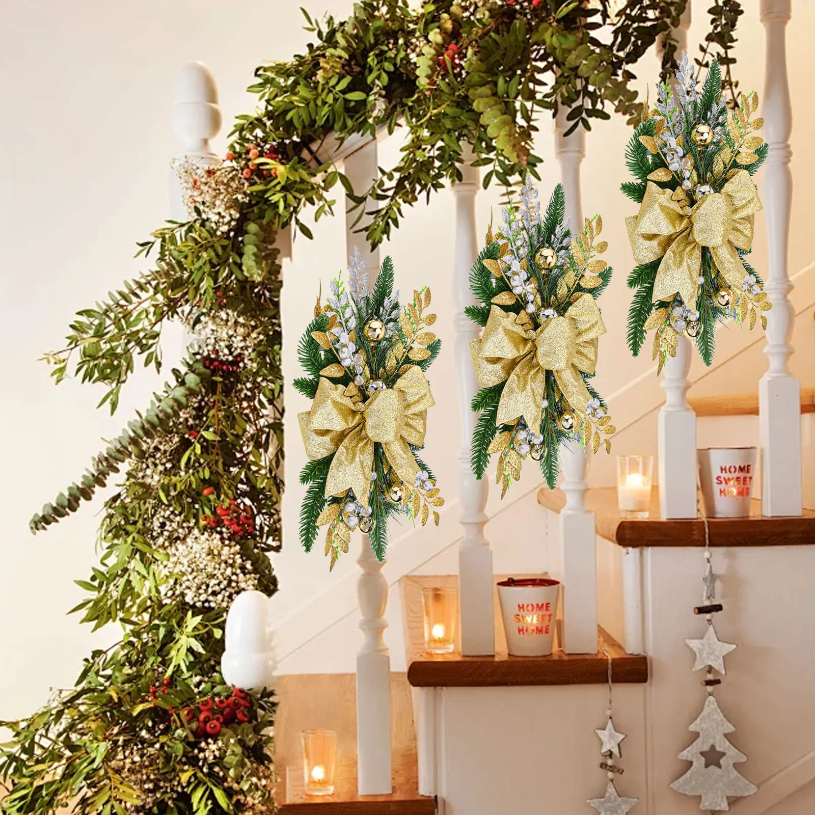 Рождественский венок подвески подвесная лестница гирлянда рождественское