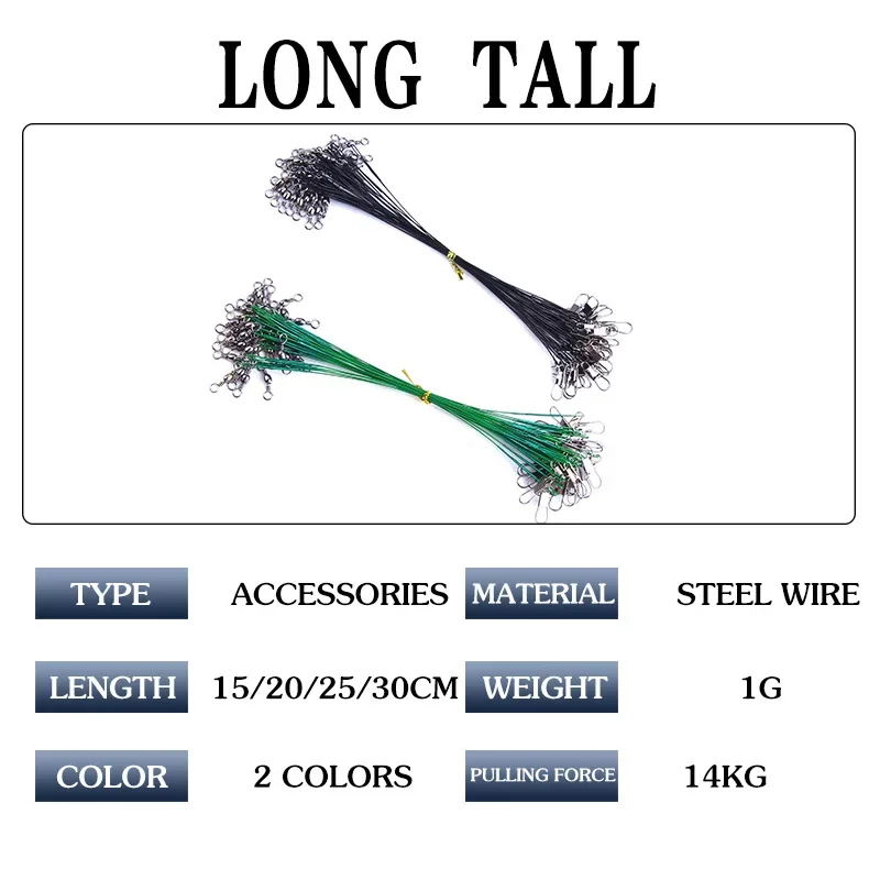 Стальная леска с защитой от укусов поворотным поводком со свинцовым сердечником